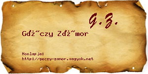 Géczy Zámor névjegykártya
